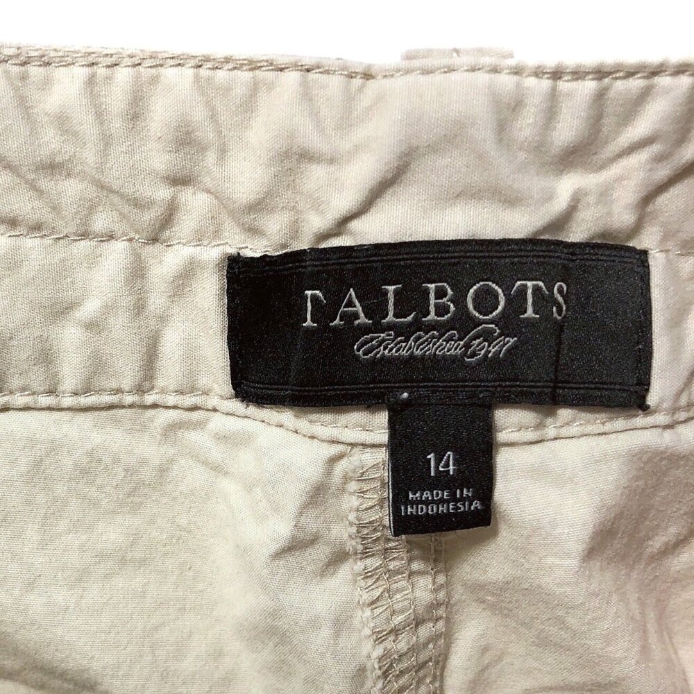 Talbots Solid Beige Cropped Casual Pants Size 14 - image 3